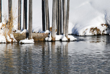 Image showing Small lake in winter