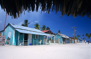 Image showing Colored houses - Saona island village - Dominican republic