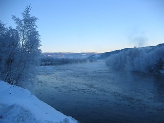 Image showing Frost smoke on the river