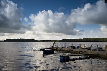 Image showing Lake and clouds