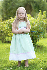 Image showing Portrait of thoughtful little girl.
