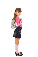 Image showing The girl with a backpack