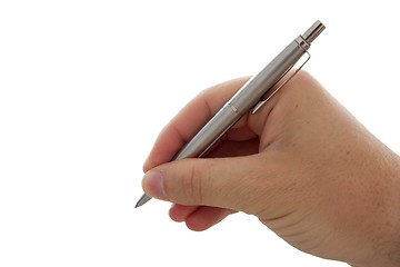 Image showing Hand and pen