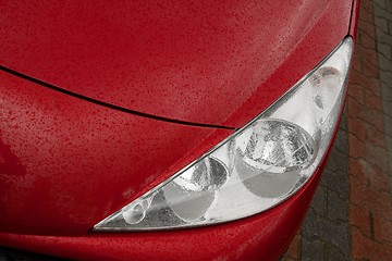 Image showing Headlights after rain