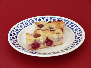 Image showing Sponge cake with cherries