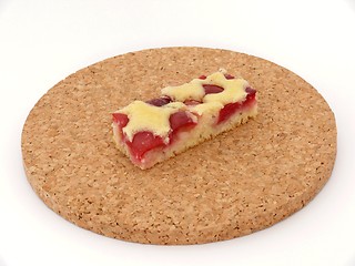 Image showing Sponge cake with cherries