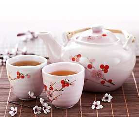 Image showing Green tea set