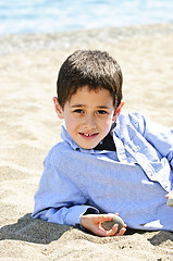 Image showing Young boy at beach