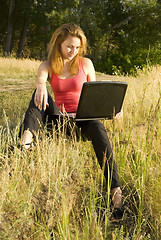 Image showing woman with notebook