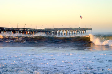 Image showing Ocean Wave Storm Pier