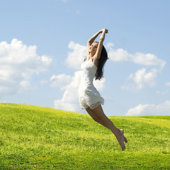 Image showing jumping woman