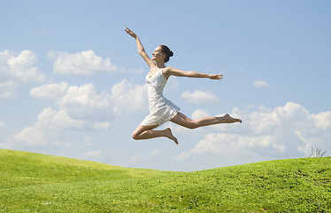 Image showing jumping woman