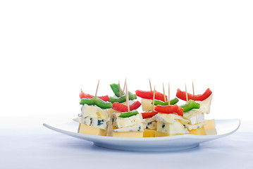 Image showing Cheese snacks with three kinds of cheese