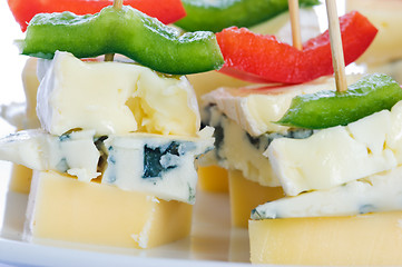 Image showing Cheese snacks with three kinds of cheese