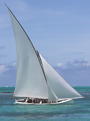 Image showing Boat in regatta competition in Mauritius