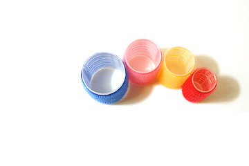 Image showing Four Velcro Hair Curlers