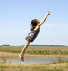 Image showing flying woman