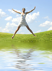 Image showing jumping woman