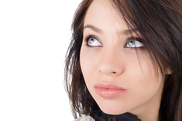 Image showing Portrait of the beautiful young woman. Isolated