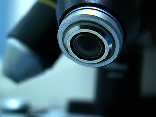 Image showing micoscope lens from microscope used in medical laboratory