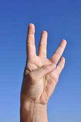 Image showing Woman hand - four fingers