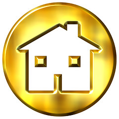 Image showing 3D Golden Home Sign