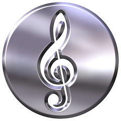 Image showing 3D Silver Framed Treble Clef