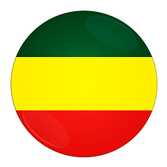 Image showing Ethiopia button with flag
