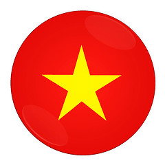 Image showing Vietnam button with flag