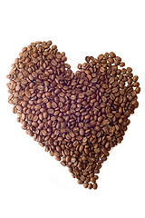 Image showing Coffee beans as heart 