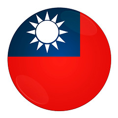 Image showing Taiwan button with flag