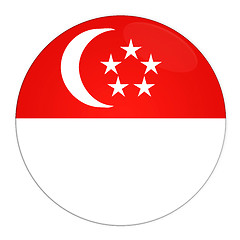 Image showing Singapore button with flag
