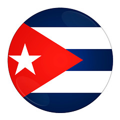 Image showing Cuba button with flag