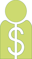 Image showing Man with green dollar