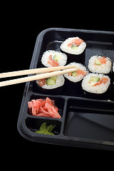 Image showing Rolls of sushi