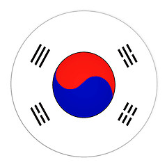 Image showing South Korea button with flag