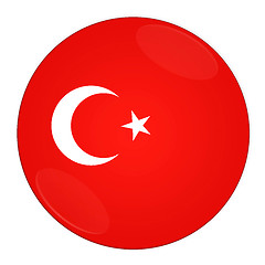 Image showing Turkey button with flag