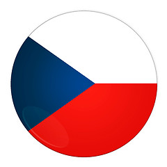 Image showing Czech button with flag