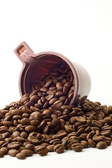 Image showing Cup with coffee beans 