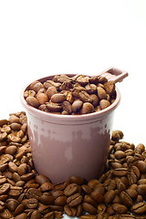 Image showing Cup with coffee beans 