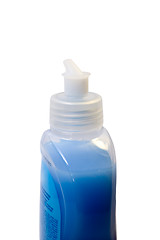 Image showing Detergent in blue plastic bottle
