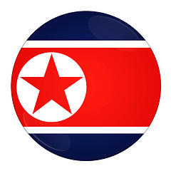 Image showing North Korea button with flag