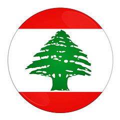 Image showing Lebanon button with flag