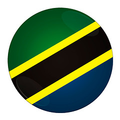 Image showing Tanzania button with flag