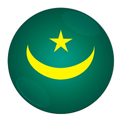Image showing Mauritania button with flag