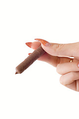 Image showing Hand and chocolate