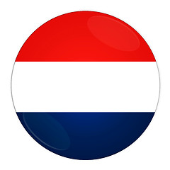 Image showing Netherlands button with flag