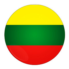 Image showing Lithuania button with flag