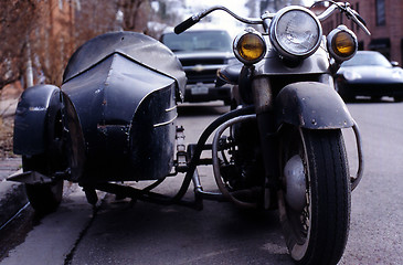 Image showing moterbike with side car