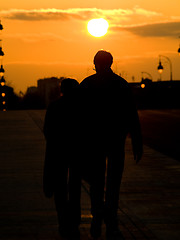 Image showing Couple at sunset